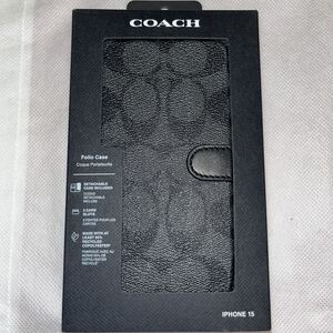 新品未使用☆iPhone15☆COACH 手帳型 スマホケース☆正規店購入品☆コーチ カード収納 携帯 カバー