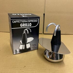 CAFFETTIERA ESPRESSO GRILLO エスプレッソ コーヒーメーカー コーヒーポット ステンレス ヴィンテージ 中古品　