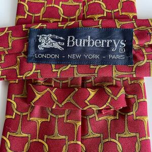 BURBERRY LONDON (バーバリーロンドン)赤ゴールドホースビットネクタイ