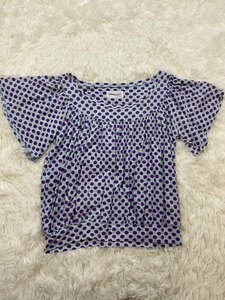 1円～　I-10　60　TSUMORI CHISATO ツモリチサト　Tシャツ　カットソー　ドット　ブルー系　サイズ2　コットン