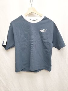 ◇ PUMA プーマ ロゴ　ドライ素材 半袖 Tシャツ　カットソー サイズS ネイビー レディース P