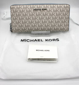 ◇新品 国内正規品 2024年購入 MICHAEL KORS マイケルコース 35H8STVT3B ジェットセット MK シグネチャー ラウンドファスナー 長財布