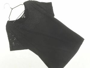 ネコポスOK INDIVI インディヴィ レース サマー ニット セーター size38/黒 ■◆ ☆ ega5 レディース