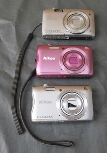 ☆ジャンク☆Nikon ニコン COOLPIX S3500/S3700/A300 3個セット バッテリー付き クールピクス デジカメ