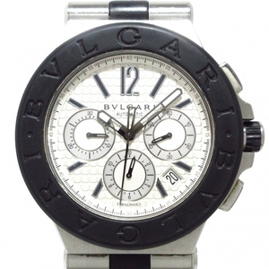 BVLGARI(ブルガリ) 腕時計 ディアゴノ クロノグラフ DG42SVCH メンズ ラバーベルト/クロノグラフ アイボリー