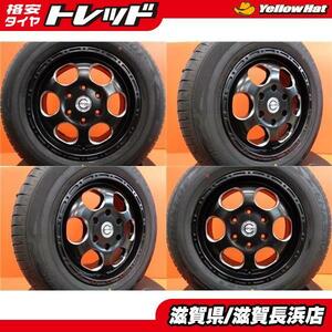 ハイエース 200系 中古 ELFORD 16インチ 6H-139.7 新品 ダンロップ RV505 215/65R16 2019年製 4本セット 夏タイヤ ※車検不可