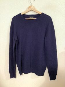 A.P.C アーペーセー　クルーネックセーター　カシミヤ混セーター　ネイビー　セレクト　メンズ　古着　M