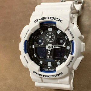 【カシオ】 ジーショック 新品 腕時計 ホワイト 未使用品 GA-100B-7AJF CASIO 男性 メンズ