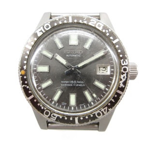 1円〜SEIKO セイコー ファーストタイマー 6217-8001 1601998 SS/AT 黒文字盤 社外ストラップ 腕時計 ステンレススチール 3297793【B商品】