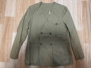 【TUBE×BEAMS PLUS チューブ×ビームスプラス】ダブルブレステッドジャケット ベージュ Sサイズ　ハンティング JACKET コットン100% 別注