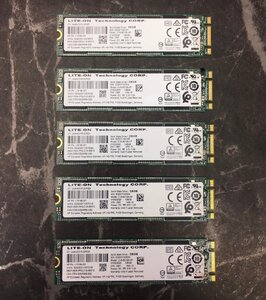 1円～ ■M.2　SATA　SSD　128GB　5点　まとめ売り　LITEON　データ消去済　動作可