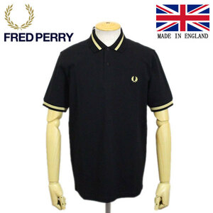 FRED PERRY (フレッドペリー) M2 SINGLE TIPPED FRED FP SHIRT ポロシャツ イングランド製 157-BLACK / CARMPAGNE FP342 サイズ40