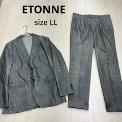 ☆ ETONNE ベロア メンズ セットアップ スーツ カジュアル グレー LL