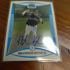 2008 bowmanchrome brandon hynick autograph