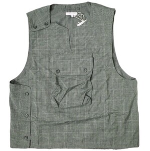 新品 Engineered Garments エンジニアードガーメンツ 19SS Cover Vest - Tropical Wool Glen Plaid カバーベスト グレンチェック L グレー