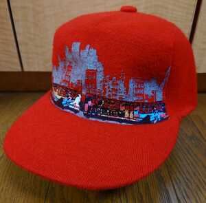 送料無料　KANGOL　希少　HENRY OBASI TRAIN PRINT LINKS CAP カンゴール　USED L　／（検）RUN-D.M.C LL COOL J KURTIS BLOW　