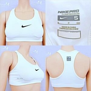 PY6-175◇//NIKE PRO/ナイキ♪DRI-FIT*バストをしっかり支える♪ホワイト*つるピタ*スポーツ補正ブラ※一番安価な送料はゆうパケット250円