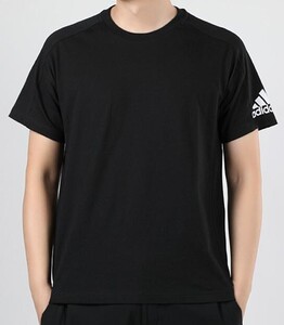 （物18）定価3,289円　アディダス　綿100％　コットン　半袖Tシャツ　FL3949　黒　メンズM 