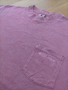 90s USA製 ビンテージ Columbia Sportswear Company コロンビア ピグメント染め ポケットTシャツ M ★オールドアウトドア古着