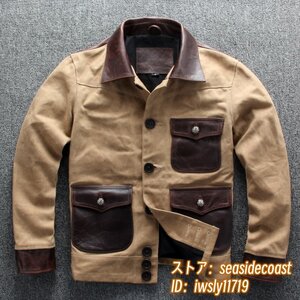 定価32万*超希少 ライダース 本革 フライトジャケット 最上級 レザージャケット アメカジ 革ジャン ズック バイクジャケット 牛革 L