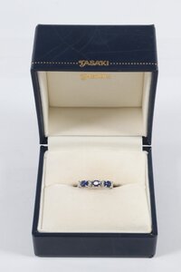 ★TASAKI タサキ リング Pt900刻印 総重量約4.88g ダイヤモンド 0.90/0.10ct サファイア 指輪 アクセサリー ケース付き 5317-TE