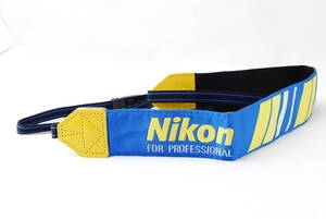 ☆未使用☆ニコン プロスト Nikon for Professional プロストラップ 青色×黄色 プロフェッショナル ストラップ ショルダー ネック NPS☆