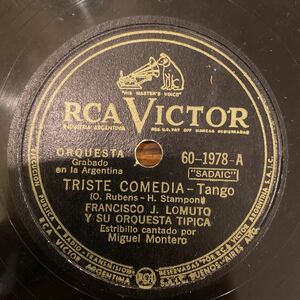 SP盤 FRANCISCO J.LOMUTO Y SU ORQUESTA TIPICA / Triste Comedia / Cachadora / 60-1978 / アルゼンチン盤 / 5点以上で送料無料