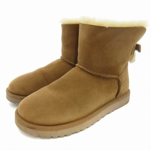 アグ オーストラリア UGG australia ショートブーツ ムートン バックリボン 24.0cm キャメル 茶 ブラウン /BL 0916 IBO55 レディース