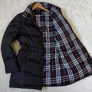 極美品 バーバリー ブラックレーベル【ノバチェック ロングコート サイズ M】BURBERRY BLACKLABEL ロングコート ダウンジャケット ロゴ刺繍