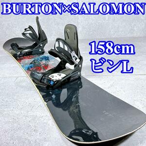 バートン メンズ スノーボード 2点セット スノボ サロモン グラトリ clash クラッシュ 158cm キャンバー サロモン SALOMON