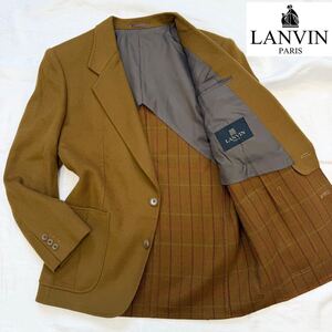 【超美品】LANVIN ランバン 圧巻・華麗 ダブルフェイス 【極上・極暖】ふんわり ウール100% ツイル地 ジャケット Mサイズ程度 ブラウン