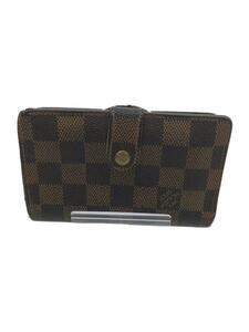 LOUIS VUITTON◆ポルト・フォイユ・ヴィエノワ_ダミエ・エベヌ_BRW/PVC/ブラウン/レディース/N61674//