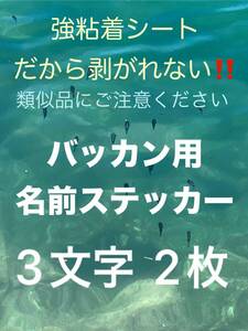 バッカン等に 3文字2枚