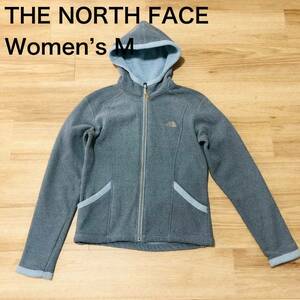 【送料無料】THE NORTH FACE 裏起毛ジップアップパーカー青系　レディースMサイズ　ザノースフェイスアウトドア長袖登山