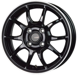 YOKOHAMA BluEarth-Es ES32 145/80R12 80/78N G.Speed P-06 メタリックブラック+リムポリッシュ 12インチ 3.5B+42 4H-100 4本セット