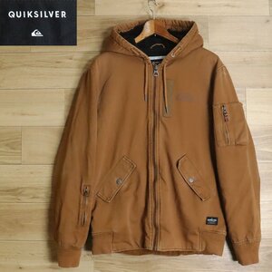 L12J/O8.8-3　アメリカ古着　Quiksilver　クイックシルバー　ワークジャケット　中綿ブルゾン　ジャンパー　裏ボア　M　ブラウン