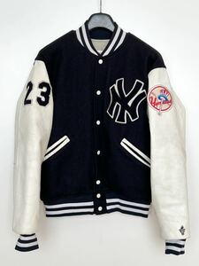 90s USA製 FELCO YANKEES フルデコ 袖革 スタジャン MLB ニューヨーク ヤンキース アワード スタジアム レザー ジャケット ヴィンテージ 80