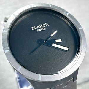 美品 SWATCH スウォッチ BIG BOLD BIOCERAMIC BASALT SB03B110 腕時計 クオーツ アナログ オールブラック 新品電池交換済み 動作確認済み