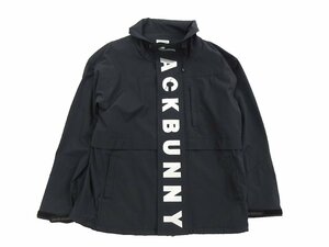 【良品】ジャックバニー Jack Bunny フルジップ ブルゾン ロゴ ブラック サイズ6(XL) メンズ ナイロン ジャケット メッシュ