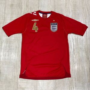 2006 / 07 England National Team Tee アンブロ サッカー イングランド 代表 4番 ジェラード アウェイ レプリカ ユニフォーム SIZE M 610