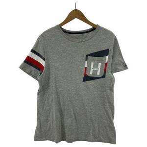 ゆうパケットOK TOMMY HILFIGER トミーヒルフィガー プリント 半袖Ｔシャツ sizeS/P/グレー