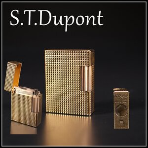 【吉】ZC671 デュポン 【S.T.Dupont】 ガスライター ゴールド／発火確認済み美品！