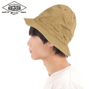 【サイズ 3】HIGHER ハイヤー 綿麻ウェザー マウンテンハット マスタード 日本製 メンズ レディース COTTON LINEN WEATHER MOUNTAIN HAT