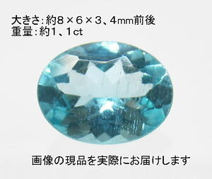 (値下げ価格)NO.8 アパタイト オーバルルース(8×6mm) ＜愛の導き＞ 美しい 天然石現品