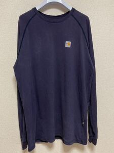 old carhartt FR FLAME RESISTANT 2112 CAT1 カーハート ロンT 長袖Tシャツ ロングスリーブTシャツ L Tall ネイビー/アウトドア