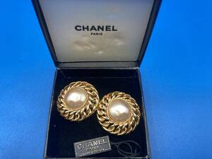 【未使用 保管品 箱あり】CHANEL シャネル ★イヤリング　ヴィンテージ ★重量 35.0g ★直径 約32mm / 厚さ 約12.5mm