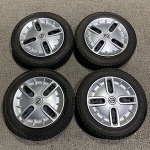 AG367-51 ほぼ未使用　送料無料175/65R15 中古スタッドレス　【4本セット】キューブ　日産純正　鉄ホイール15x5.5J ET40 100/4H 1円〜