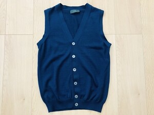 【良品】ZANONE ザノーネ＊ウールニットベスト＊紺＊44＊イタリア製