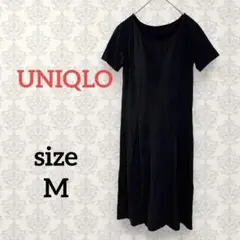 UNIQLO【M】カップ付き半袖Tシャツワンピース ノームコア モノトーンカラー