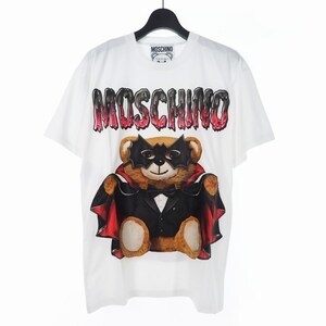 未使用品 モスキーノ MOSCHINO 20SS バッド テディベア プリント Tシャツ カットソー 半袖 XS ホワイト 白 A0711 レディース